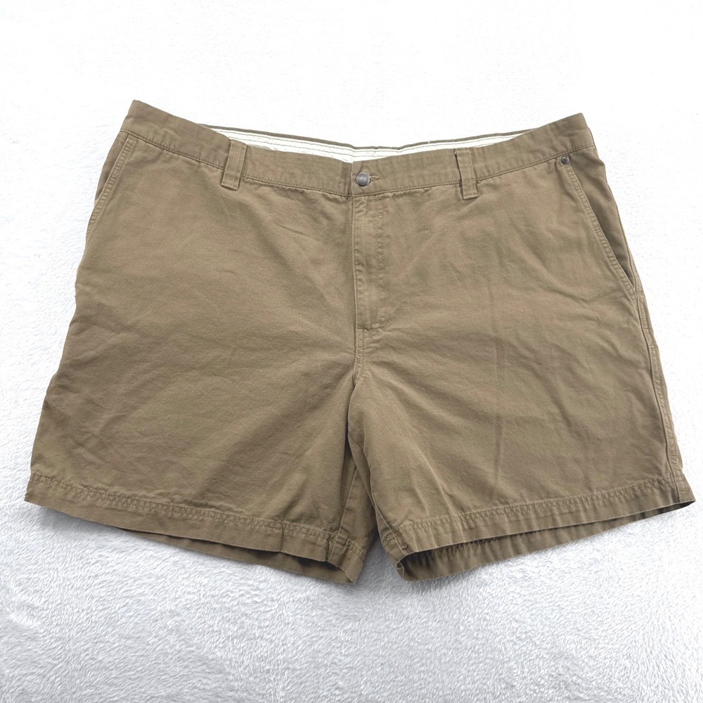 Columbia Utility‎ Cargo Shorts Mens 46 Brown Cotton Outdoor Hiking Zip Pocket